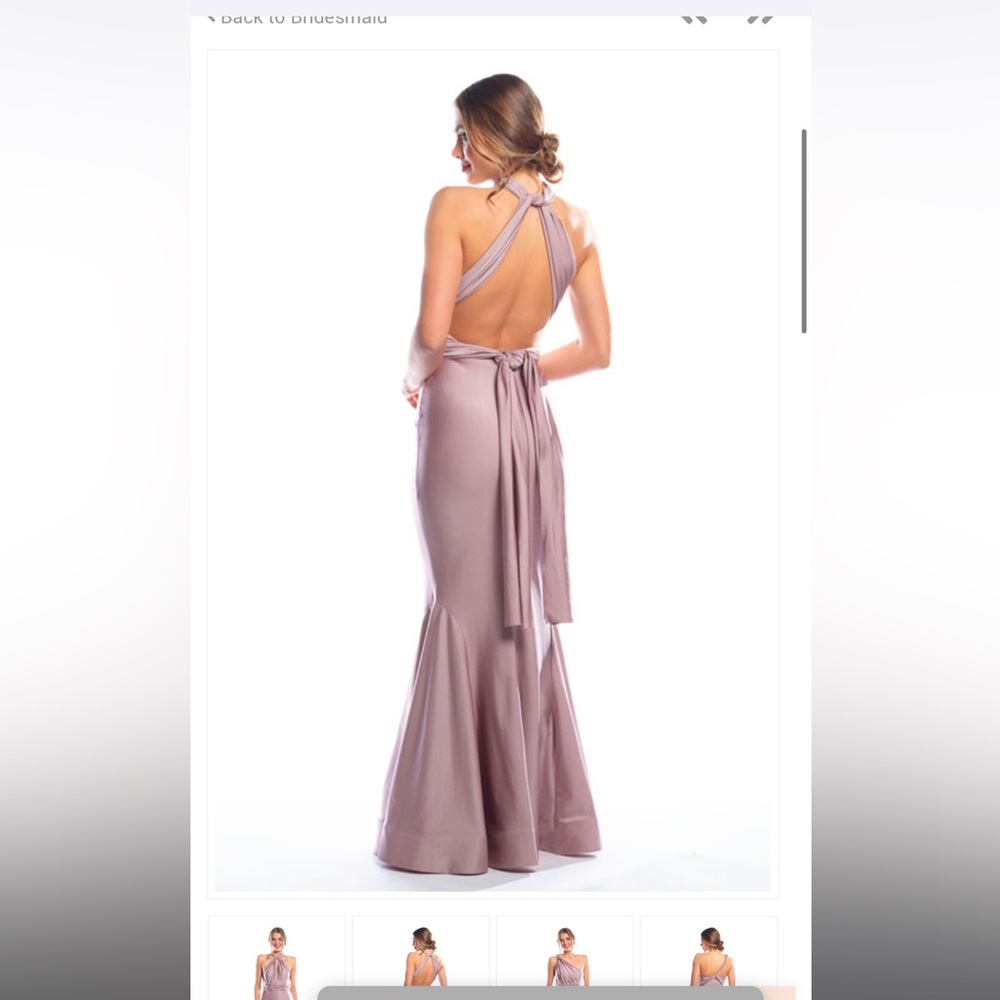 Bari Jay Infinity Lux Bridesmaid Dress Navy - Picture 3 of 13